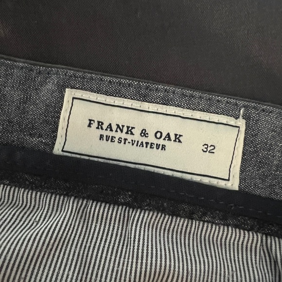 Frank and Oak Newport Modern Straight Fit Charcoal Dark Gray Chinos 32x32 - Picture 2 of 5